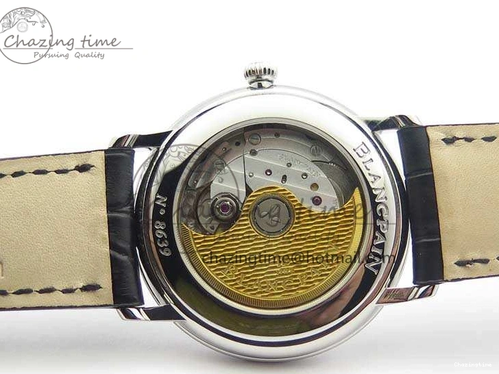 0519 Villeret 6651 SS ZF 1:1 Best Edition White Dial On Black Leather Strap A Practical 8098